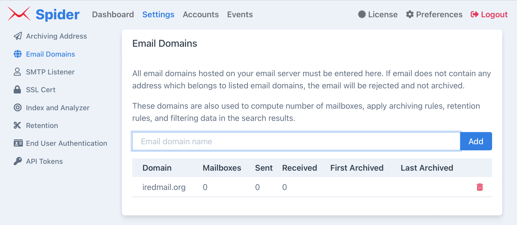 Email Domains